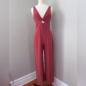 Abercrombie & Fitch Terracotta Jumpsuit Sleeveless Twist Front Keyhole Sz S